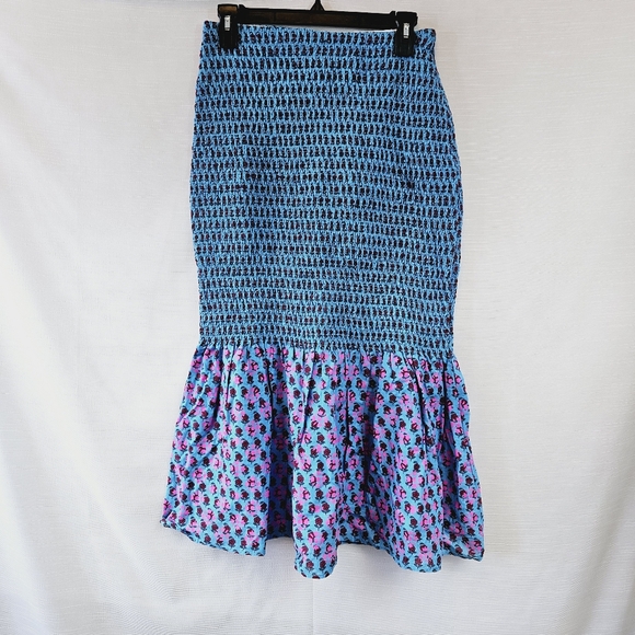 J. Crew Smocked Mermaid Floral Midi Skirt size 4 - Picture 3 of 10